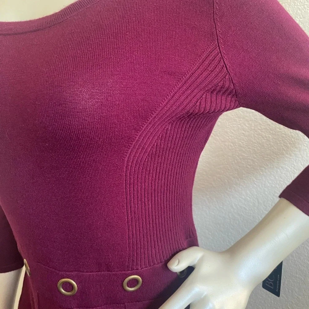 NWT BCX Juniors' Grommet-Waist Fit & Flare Dress Red Size Large - Picture 5 of 12